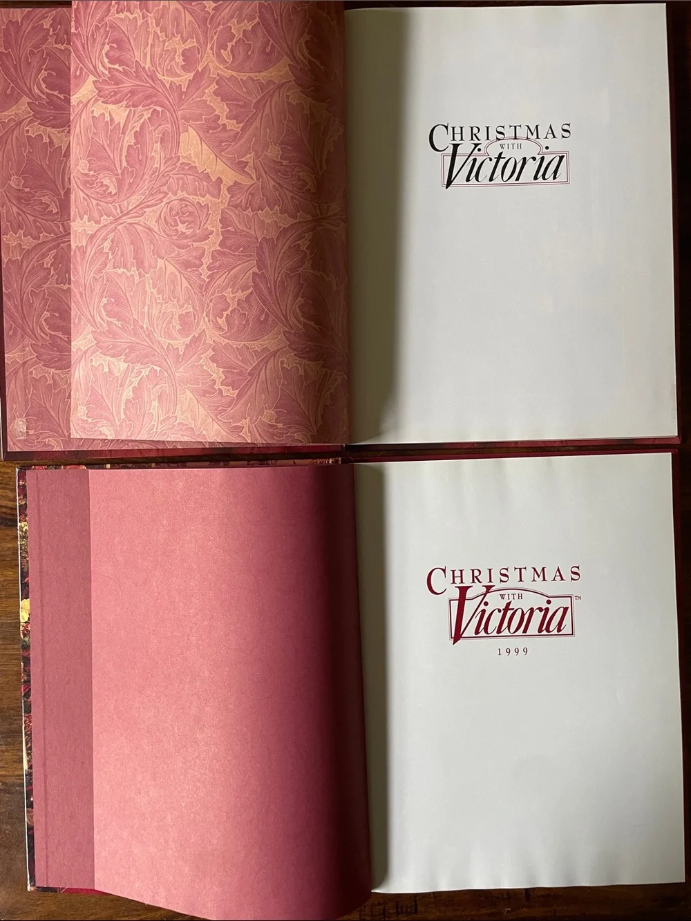 2 Christmas With Victoria Books Vintage 1997 and 1999 Hardcover